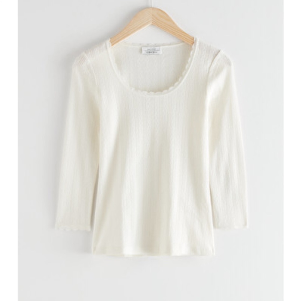 & Other Stories Ribbed Scoop Neck Top NWOT
